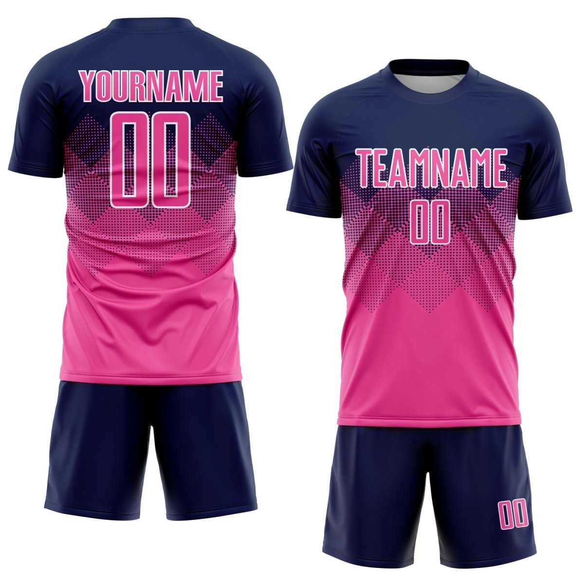 Maßgeschneiderte Navy - Pink - Weiße Sublimations - Soccer - Trikot F871 - Climcat