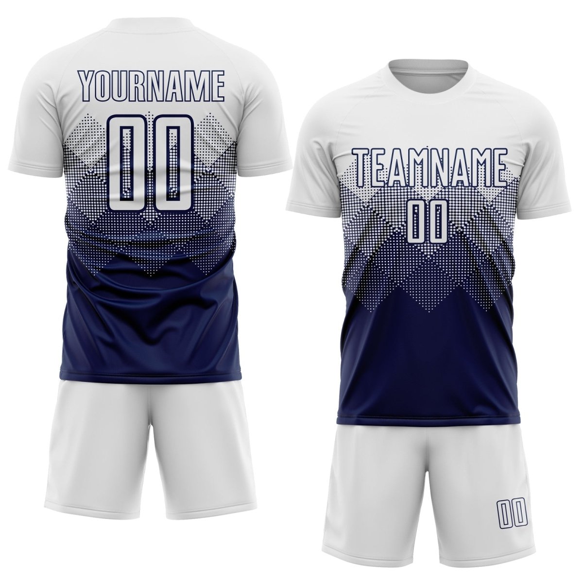 Maßgeschneiderte Navy - Weiß Sublimations - Fußballtrikot M330 - Climcat