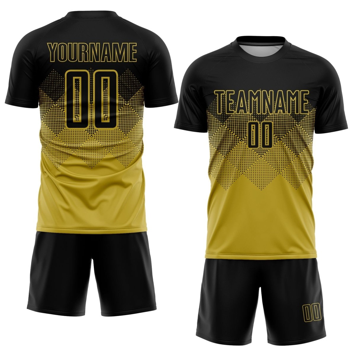 Maßgeschneiderte Old Gold Schwarze Sublimations - Fußballtrikot G270 - Climcat