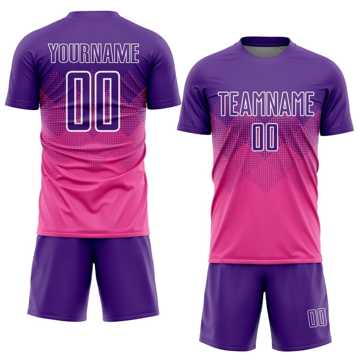 Maßgeschneiderte pink - lila - weiße Sublimationsfußballtrikot H797 - Climcat