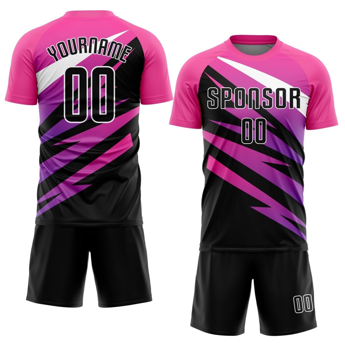 Maßgeschneiderte Pink - Schwarz - Weiß Sublimations - Soccer - Trikot C473 - Climcat