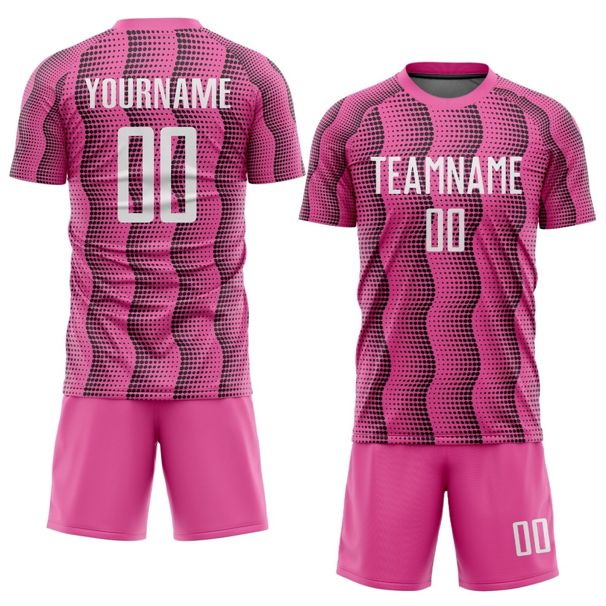 Maßgeschneiderte Pink - Weiß Sublimations Fußballtrikot W182 - Climcat