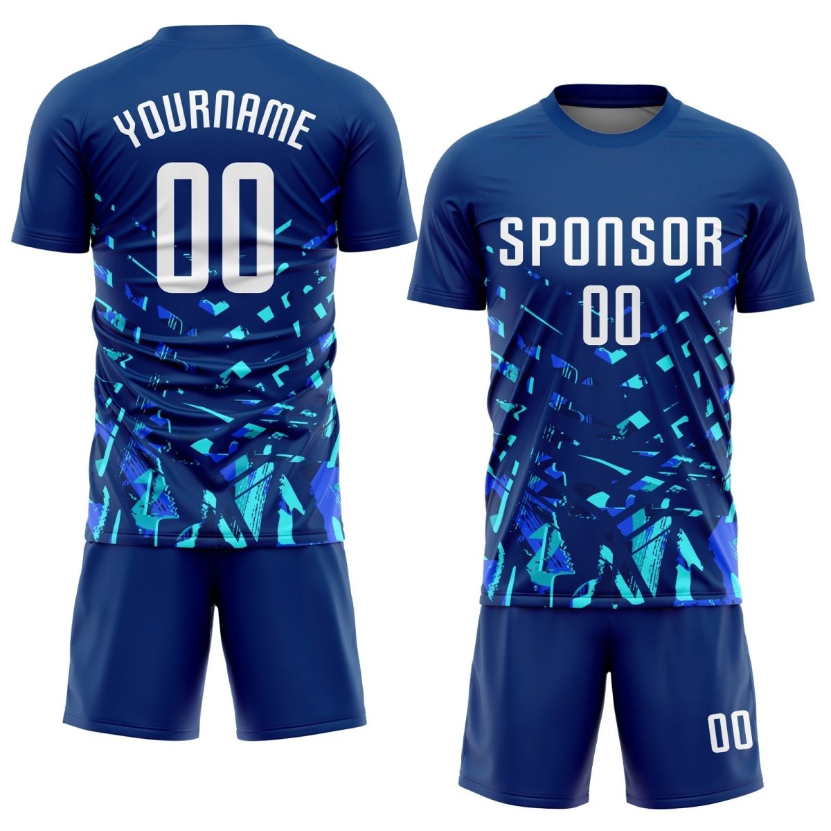 Maßgeschneiderte Royal - Weiß - Lakes - Blau Sublimations - Fußballtrikot W736 - Climcat