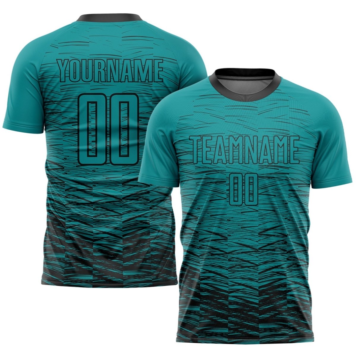 Maßgeschneiderte Teal - Schwarze Sublimations - Soccer - Trikot M662 - Climcat