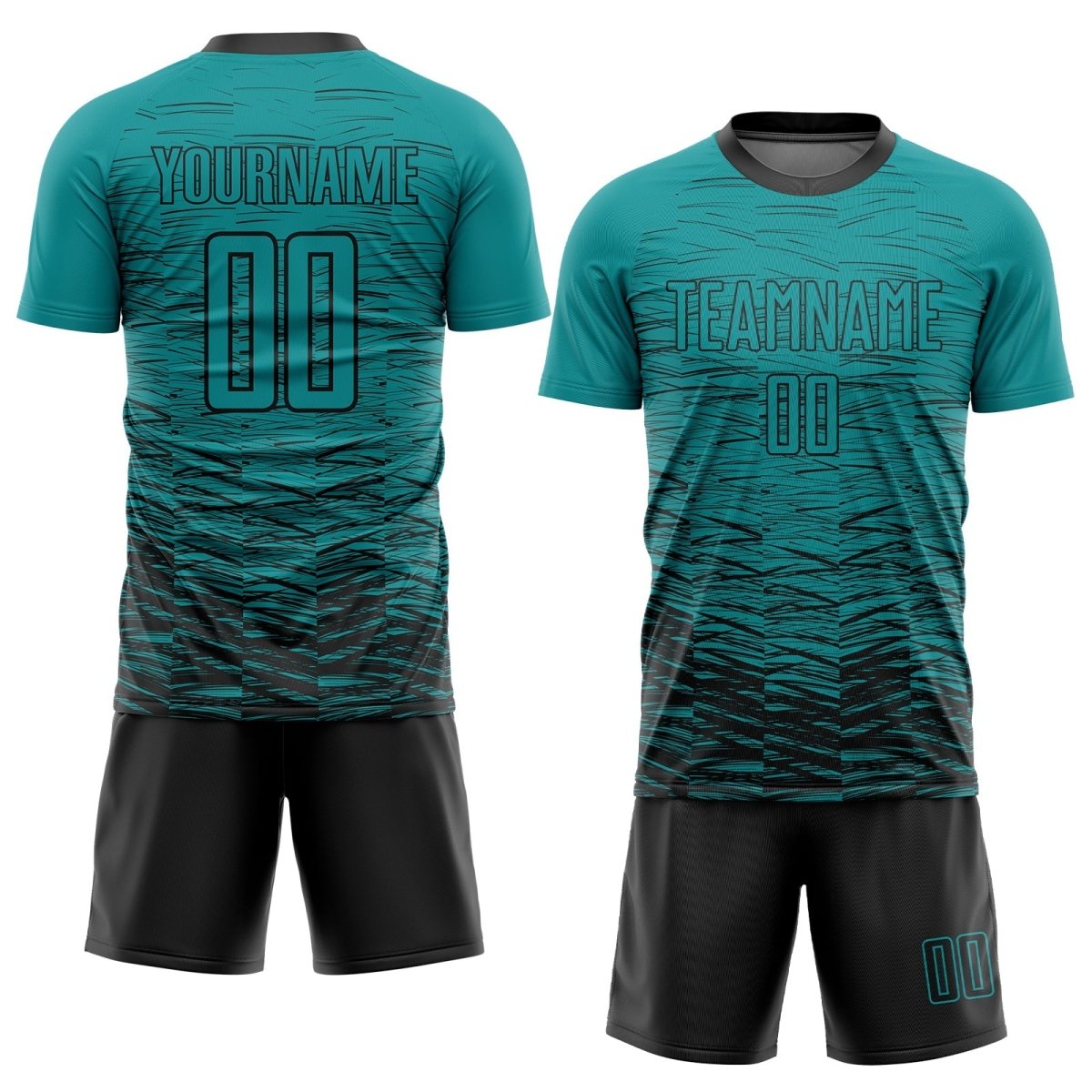 Maßgeschneiderte Teal - Schwarze Sublimations - Soccer - Trikot M662 - Climcat