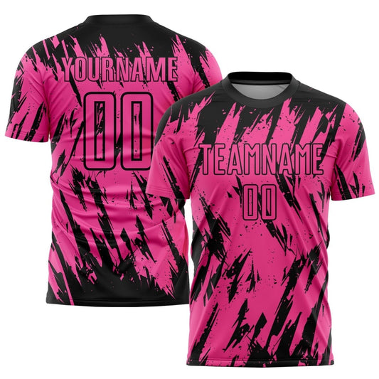 Maßgeschneidertes Pink - Schwarz Sublimations - Fußballtrikot F830 - Climcat