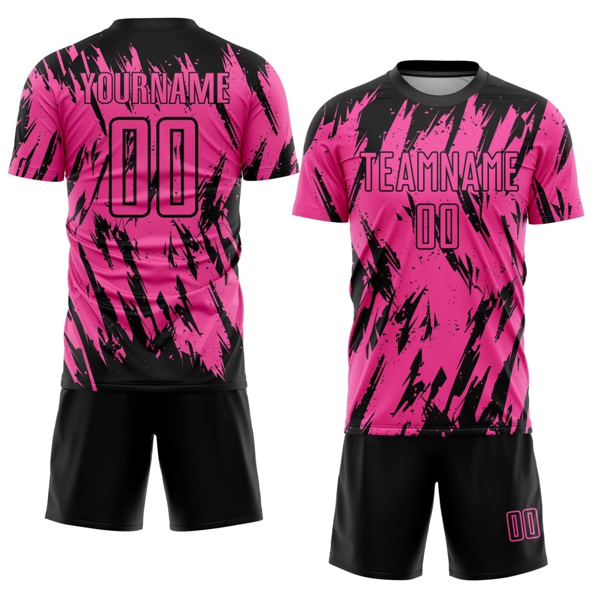 Maßgeschneidertes Pink - Schwarz Sublimations - Fußballtrikot F830 - Climcat