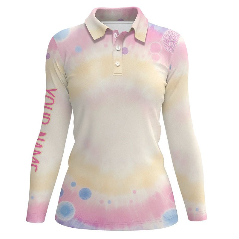 Pastell Tie-Dye 3D-Druck Damen Golf Polo Shirts Personalisierte Damen Golfshirts Golfgeschenke L1307 - Climcat