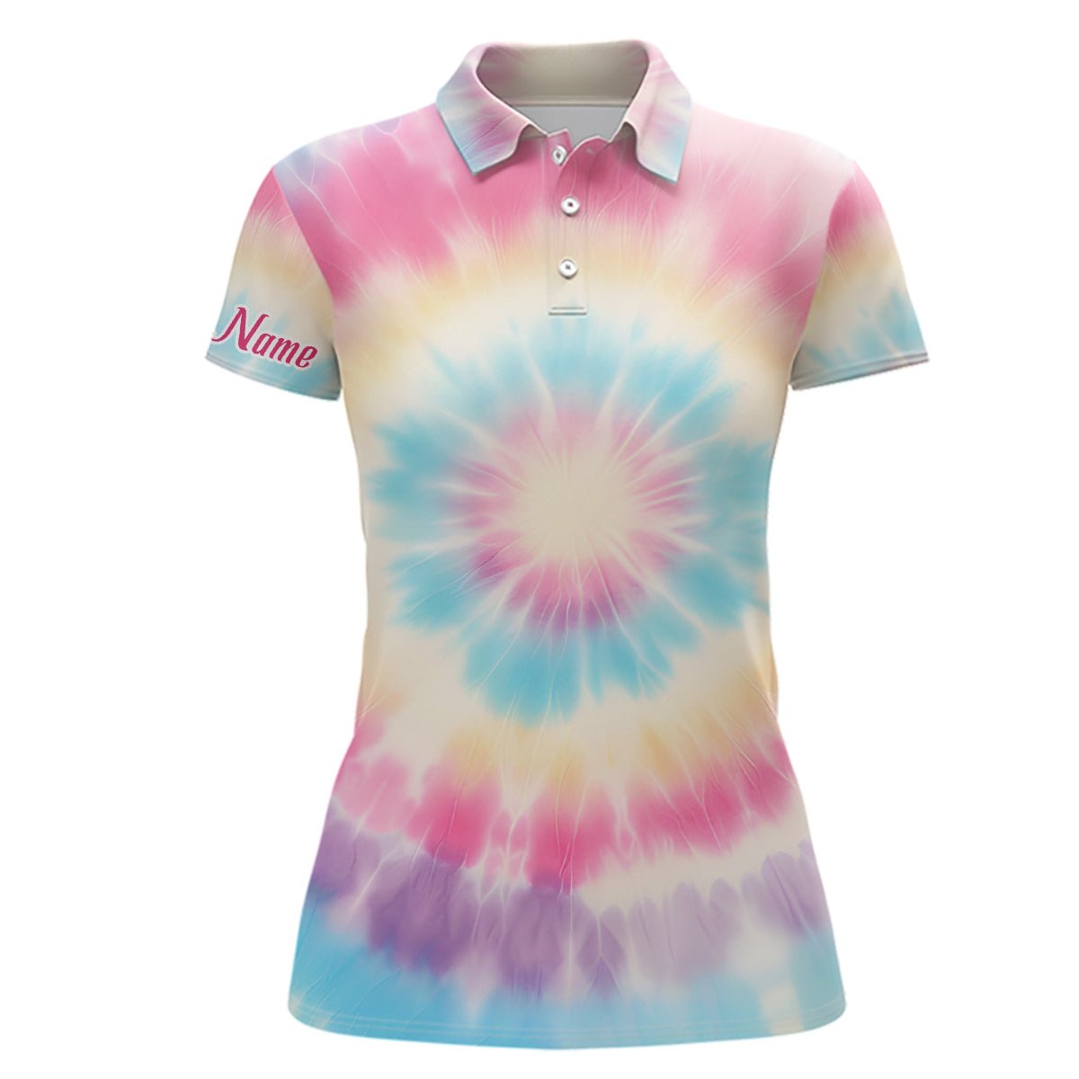 Pastell Tie Dye 3D-Druck Damen Golf Polo Shirts Personalisierte Golf Tops für Damen Golf Geschenke L1305 - Climcat