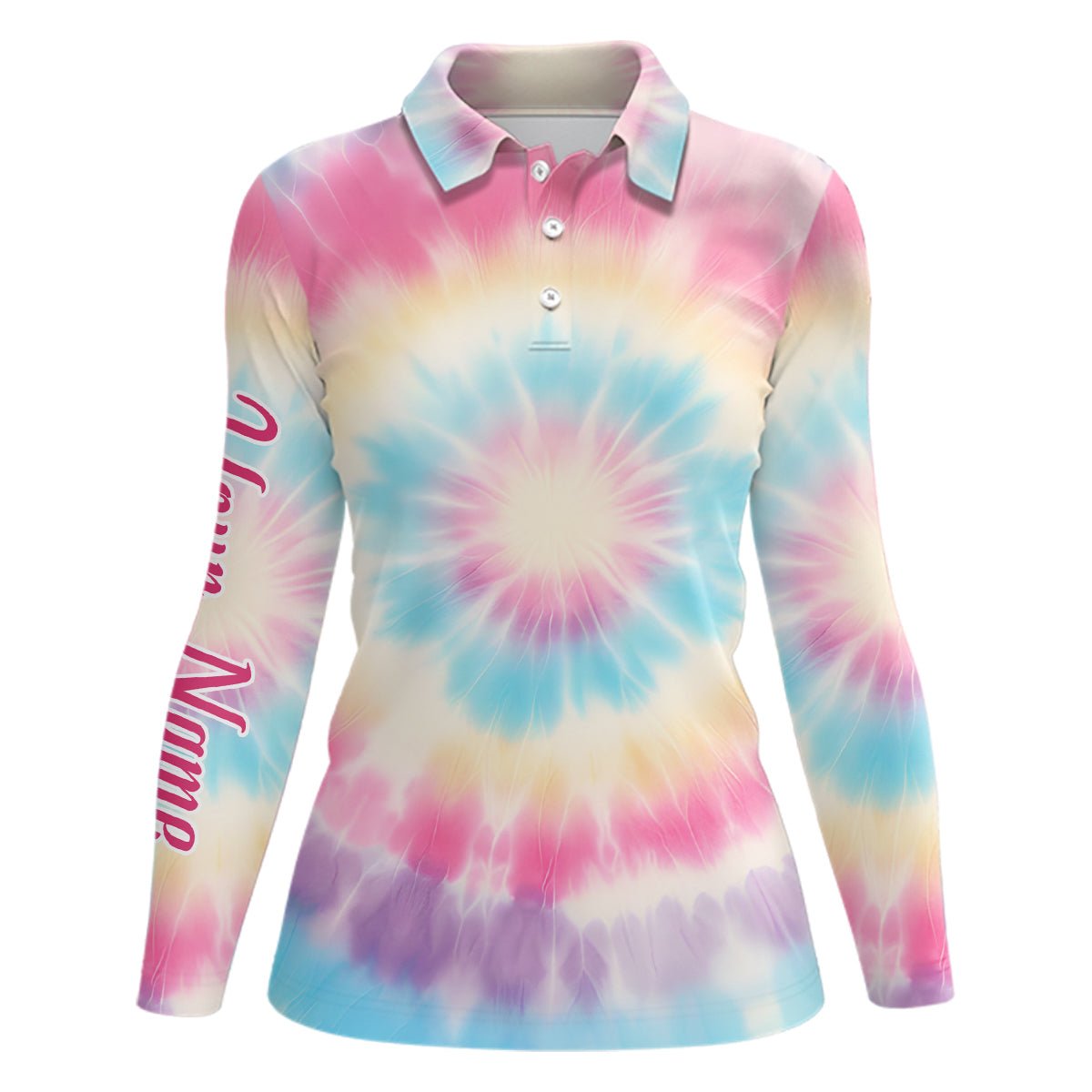 Pastell Tie Dye 3D-Druck Damen Golf Polo Shirts Personalisierte Golf Tops für Damen Golf Geschenke L1305 - Climcat