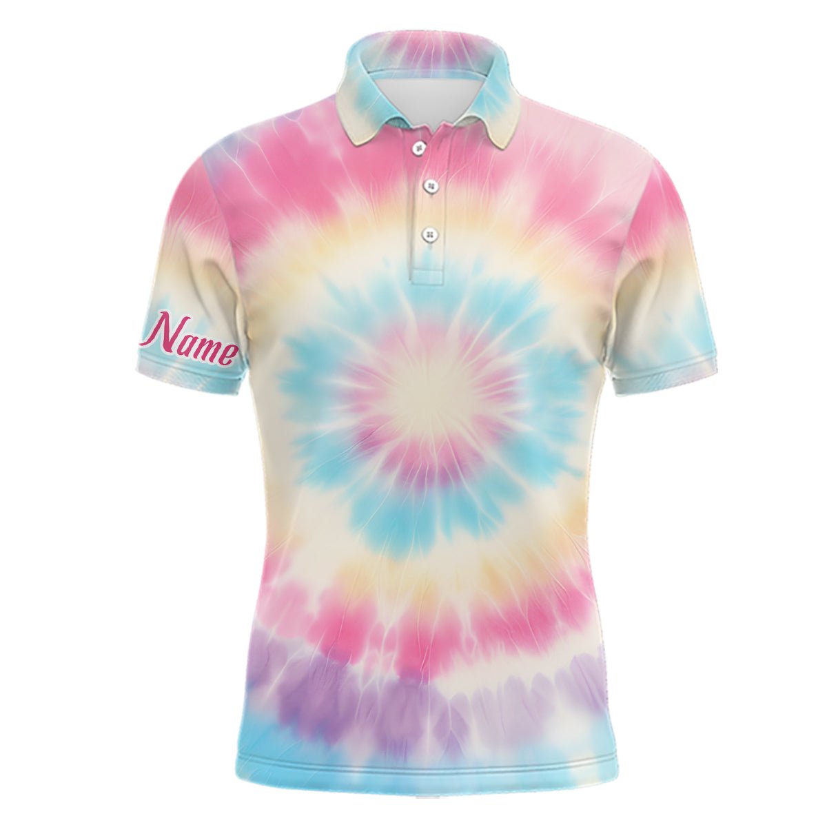 Pastell Tie Dye 3D-Druck Herren Golf Polo Shirt Personalisiertes Golfoberteil Für Männer Golfgeschenke L1305 - Climcat