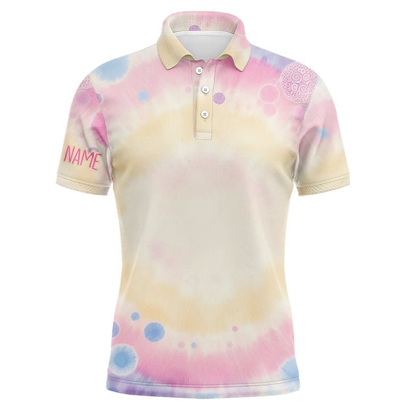 Pastell Tie Dye 3D-Druck Herren Golf Polo Shirts Personalisierte Golfshirts Für Männer Golfgeschenke L1307 - Climcat