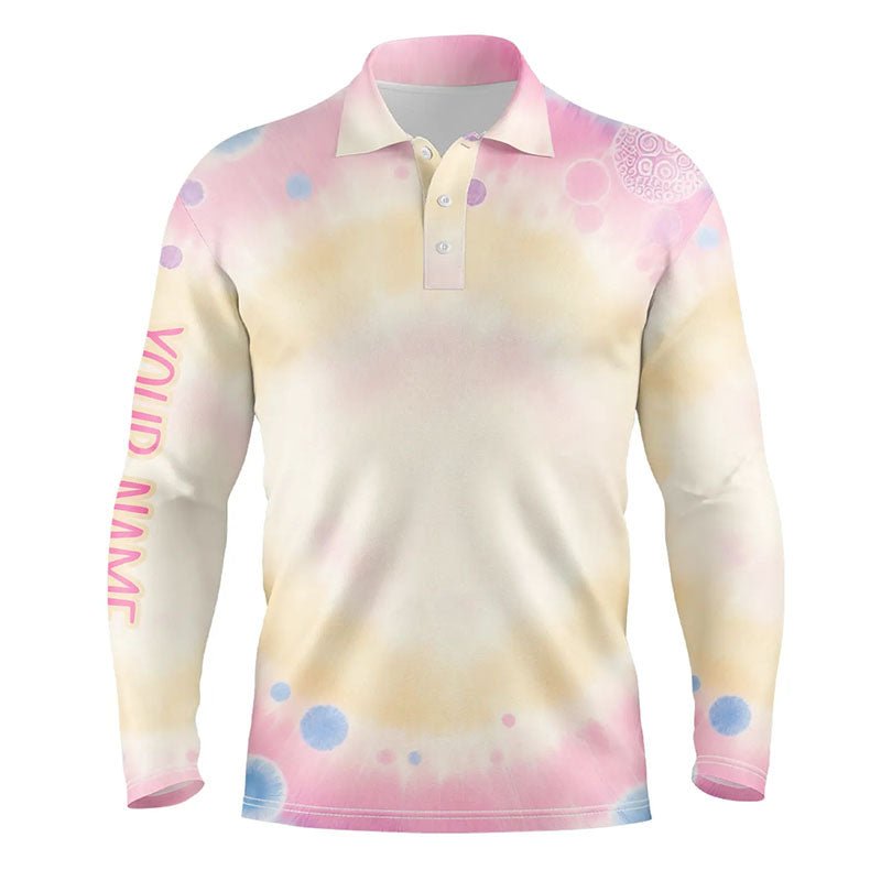 Pastell Tie Dye 3D-Druck Herren Golf Polo Shirts Personalisierte Golfshirts Für Männer Golfgeschenke L1307 - Climcat