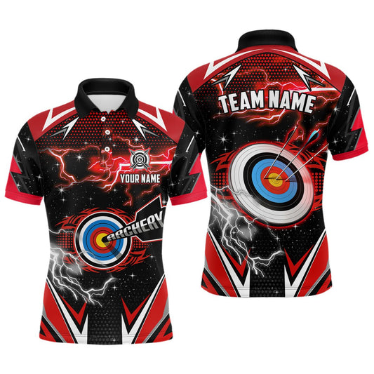 Personalisierbares Bogenschießen Shirt Rot 3D Ziel - Unisex Team / Mannschaft Shirt mit Wunschnamen - T1024 - Climcat