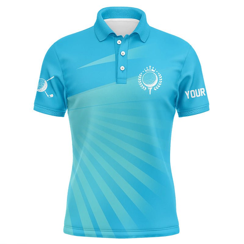 Personalisierte blaue Herren Golf Polo Shirts mit individuellem Namen - Golfshirts für Herren - Golfgeschenke L1353 - Climcat