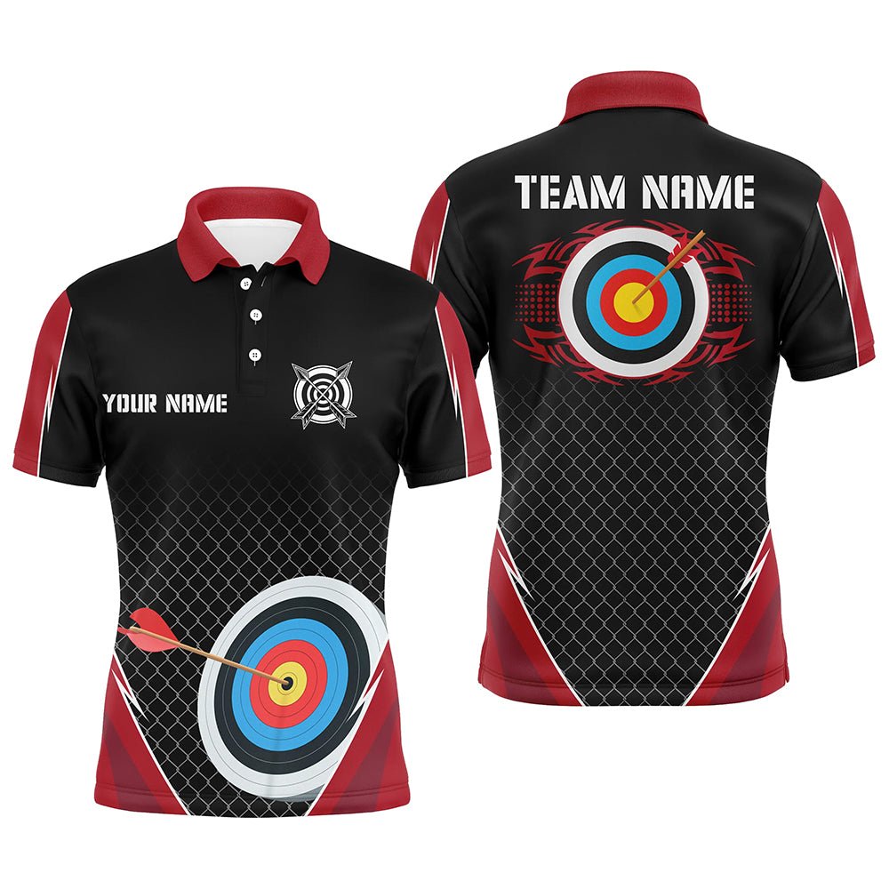 Personalisierte Bogenschießen Poloshirts (Unisex) mit 3D Zielscheiben - Netzmuster Teamkleidung V0554 - Climcat