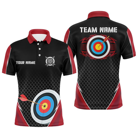 Personalisierte Bogenschießen Poloshirts (Unisex) mit 3D Zielscheiben - Netzmuster Teamkleidung V0554 - Climcat