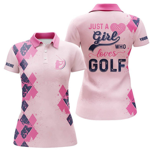 Personalisierte Damen Golf Polo Shirts in Pink mit individuellem Namen - Für Golf liebende Frauen, einzigartige Golf Geschenke N4167 - Climcat