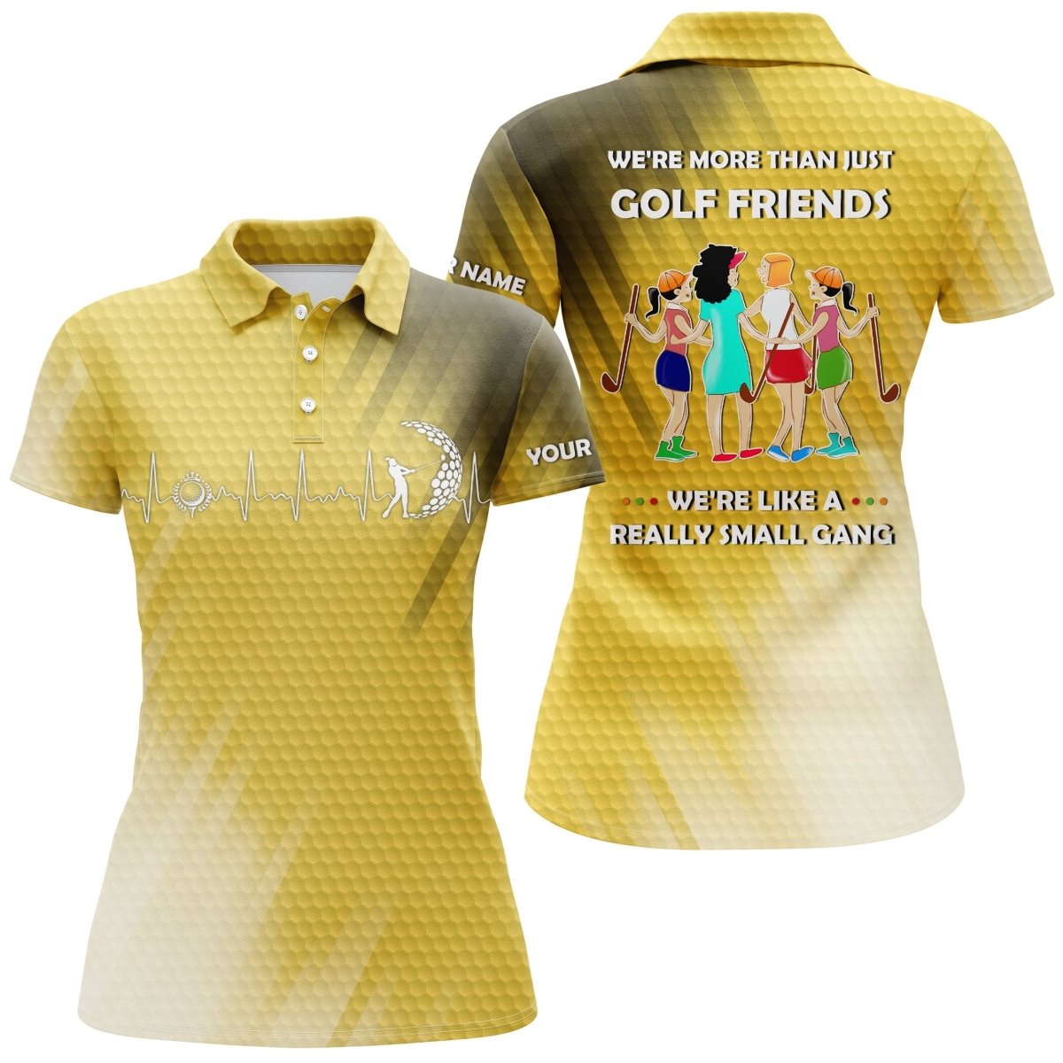 Personalisierte lustige Damen Golf Polo Shirts in mehreren Farben - Wir sind mehr als nur Golf-Freunde, wir sind eine kleine Gang N3661 - Climcat