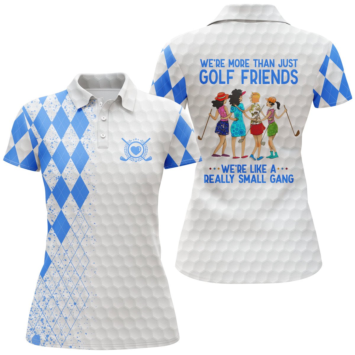 Personalisierte lustige Damen Golf Polo Shirts in mehreren Farben - Wir sind mehr als nur Golf-Freunde, wir sind eine kleine Gang N3669 - Climcat