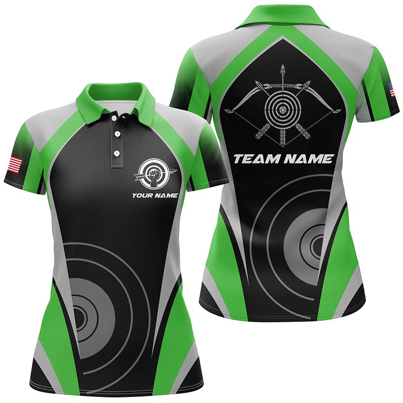 Personalisiertes Bogenschieß - Team - Trikot Poloshirt Grün Unisex T1326 - Climcat