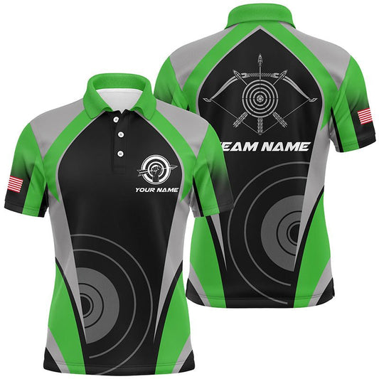Personalisiertes Bogenschieß - Team - Trikot Poloshirt Grün Unisex T1326 - Climcat