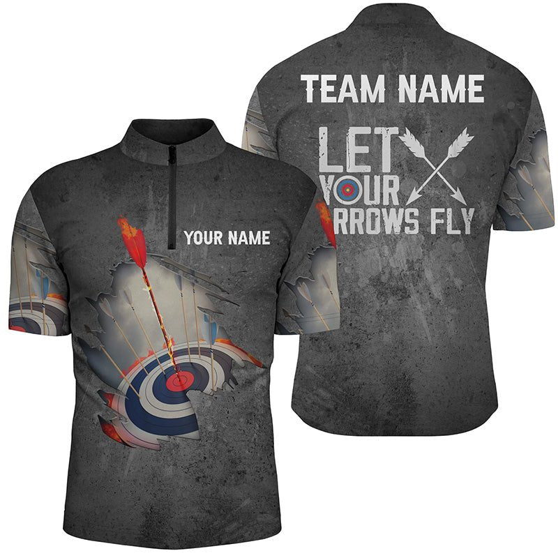 Personalisiertes Bogenschießen Polo - Shirt - Flammender Pfeil Motiv - Unisex V0656 - Climcat
