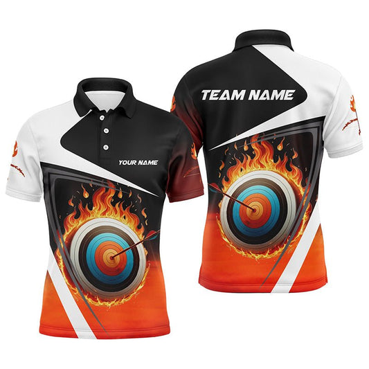 Personalisiertes Bogenschießen Poloshirt - 3D Flammendes Ziel Motiv - Für Damen & Herren Teamshirt V0984 - Climcat
