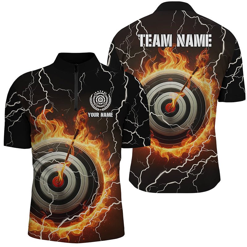 Personalisiertes Bogenschießen Poloshirt für Herren & Damen - 3D Ziel Flammen & Blitz Design T0975 - Climcat