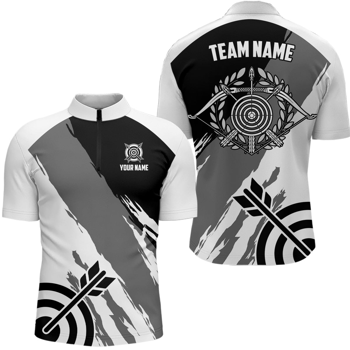 Personalisiertes Bogenschießen Poloshirt Grau Unisex Trikot T0635 - Climcat