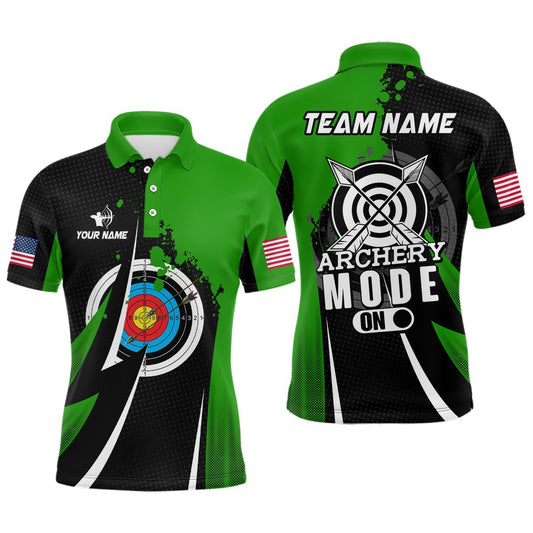 Personalisiertes Bogenschießen Poloshirt Grün für Herren und Damen - Teamshirt T0671 - Climcat