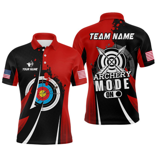 Personalisiertes Bogenschießen Poloshirt Rot - Teamshirt für Herren & Damen T0670 - Climcat