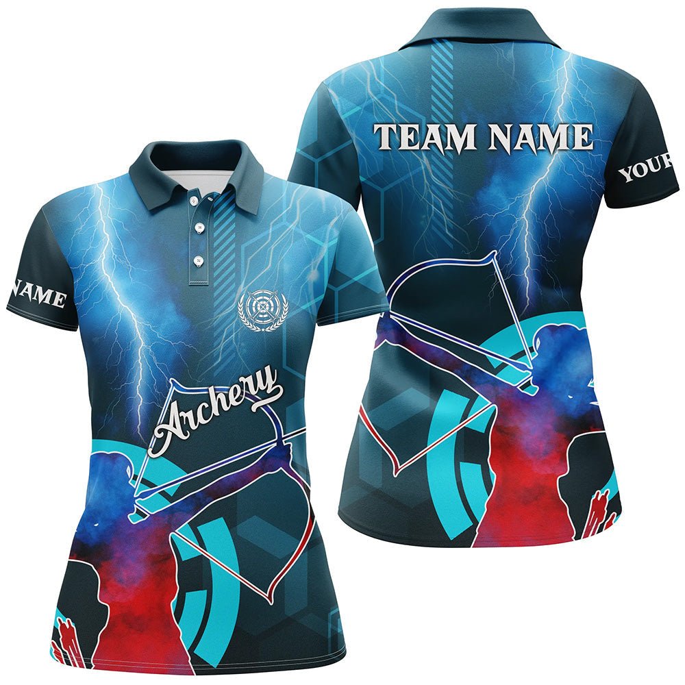 Personalisiertes Bogenschießen Poloshirt Unisex Teamtrikot | Blitz & Donner Design T0539 - Climcat
