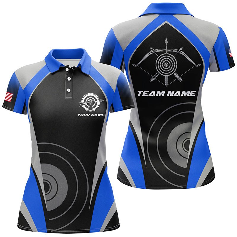 Personalisiertes Bogenschießen Team Trikot / Poloshirt - Blau Herren & Damen T1325 - Climcat