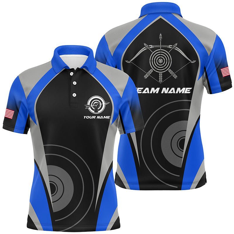 Personalisiertes Bogenschießen Team Trikot / Poloshirt - Blau Herren & Damen T1325 - Climcat