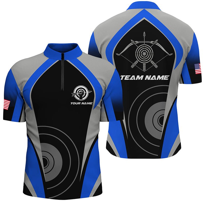 Personalisiertes Bogenschießen Team Trikot / Poloshirt - Blau Herren & Damen T1325 - Climcat