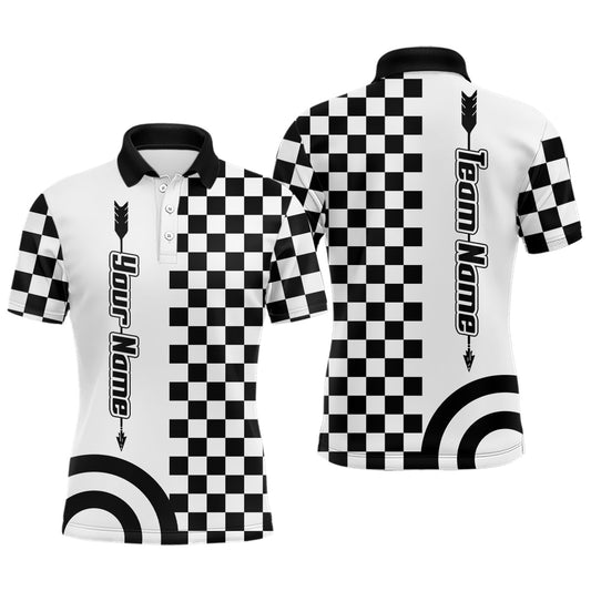 Personalisiertes Bogenschützen Poloshirt Unisex mit Wunschnamen und Schachbrettmuster T0480 - Climcat
