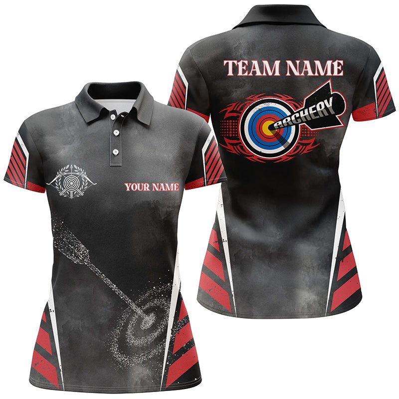 Personalisiertes Bogensport Poloshirt für Herren & Damen - Bogenschieß Ziel Rot Schwarz - V0553 - Climcat