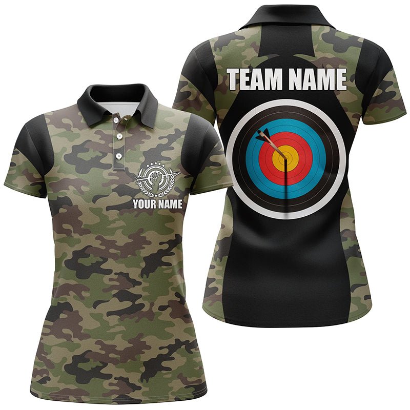 Personalisiertes Bogensport Poloshirt Grün Camouflage für Herren & Damen - Geschenkidee T0709 - Climcat