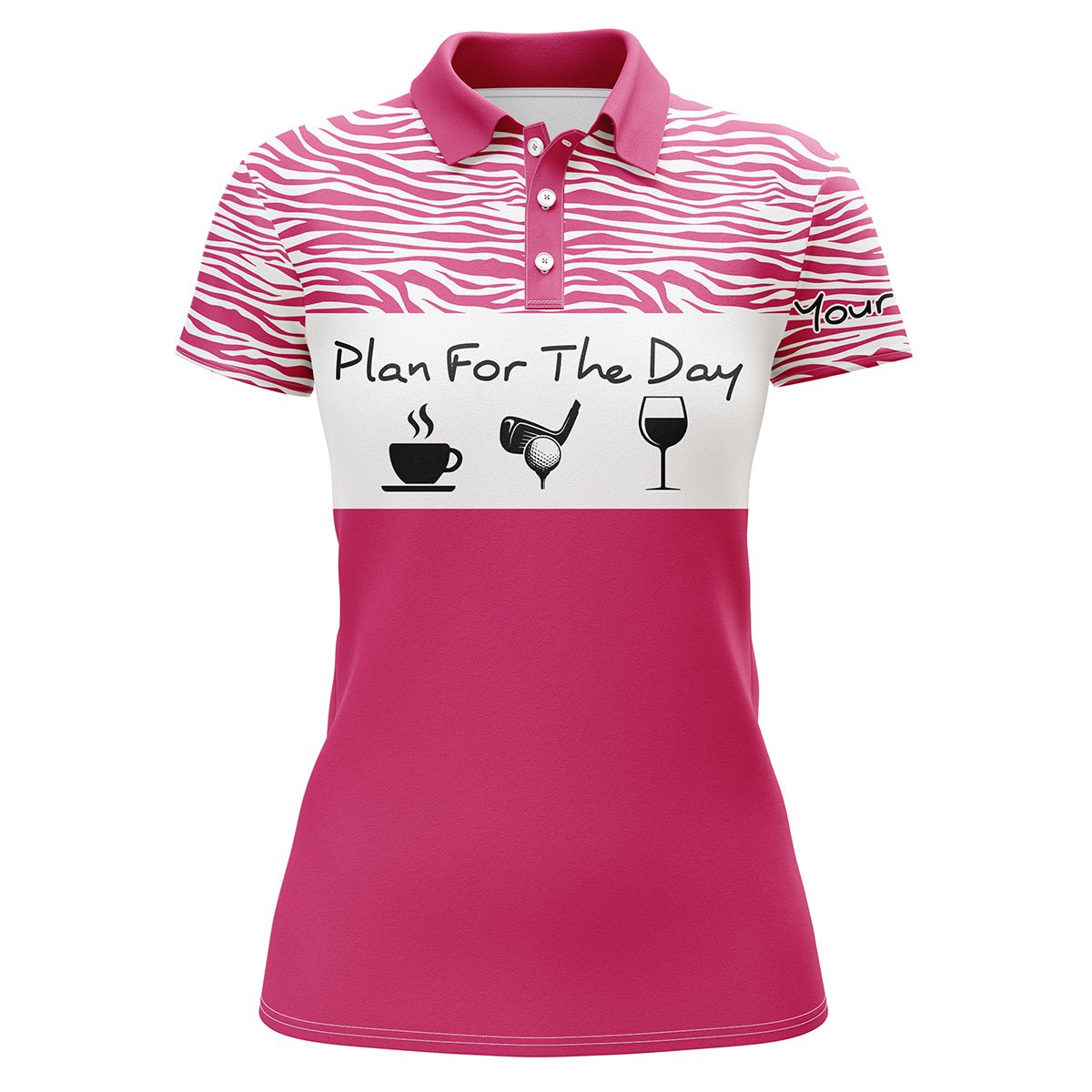 Personalisiertes Damen Golf Polo Shirt mit lustigem Spruch - Golfshirt für Damen mit individuellem Namen - Golf Geschenkideen N3479 - Climcat