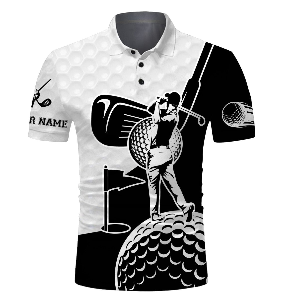 Personalisiertes Golf Club All-Over-Print Golf Polo, Langarm-Polo, Golfbekleidung, Golfgeschenke für Männer N3304 - Climcat