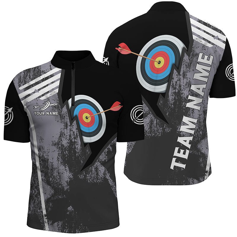 Personalisiertes & Individuelles Poloshirt für 3D Bogenschießen Herren & Damen Schwarzes Bogenschießen - Design V0576 - Climcat