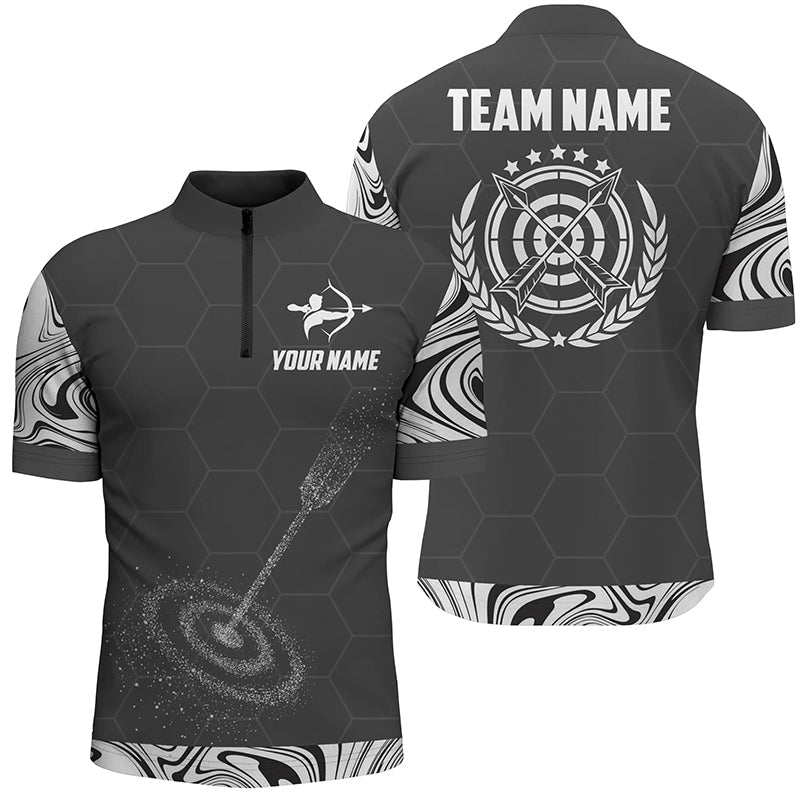 Personalisiertes Poloshirt für 3D Bogenschießen Schwarz Weiß Unisex Geschenkidee für Bogenschützen Teams V0710 - Climcat