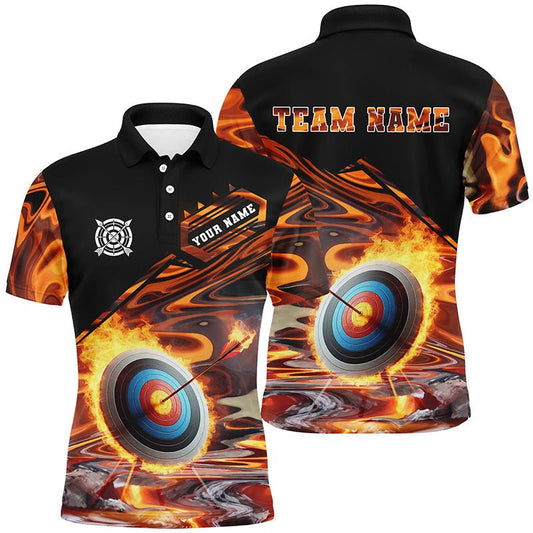Personalisiertes Poloshirt für Bogenschützen mit flammender Zielscheibe - Herren & Damen T1027 - Climcat