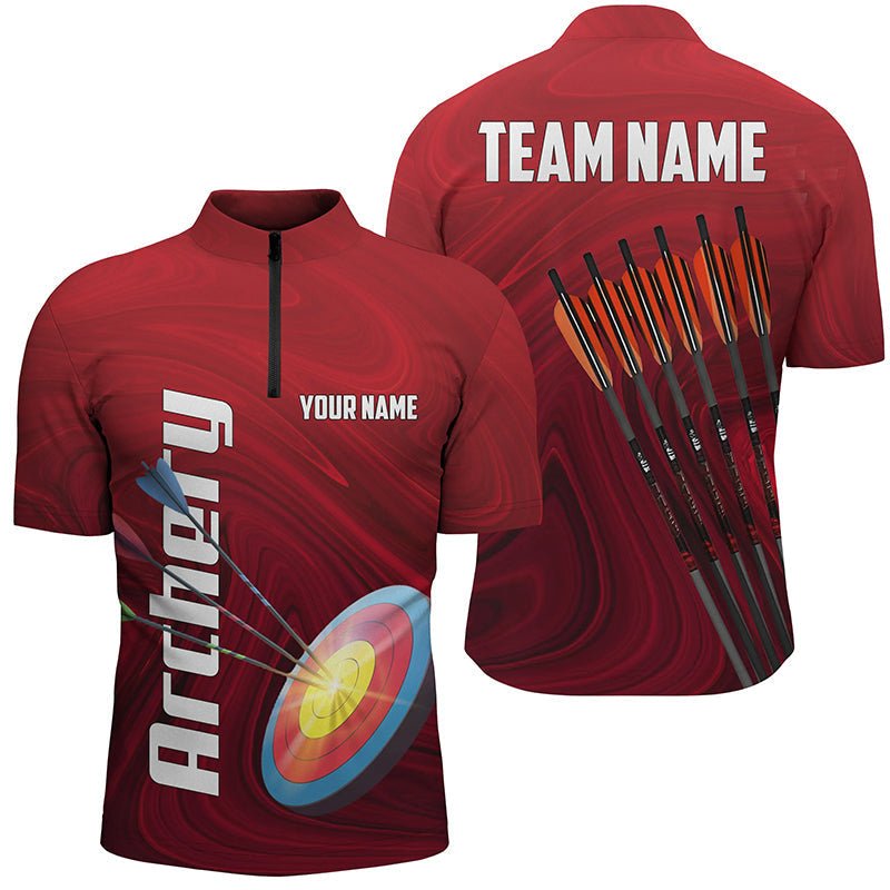 Personalisiertes Rotes Poloshirt für Herren & Damen - 3D Bogenschießen Pfeile Design - Geschenk für Bogenschützen V0719 - Climcat