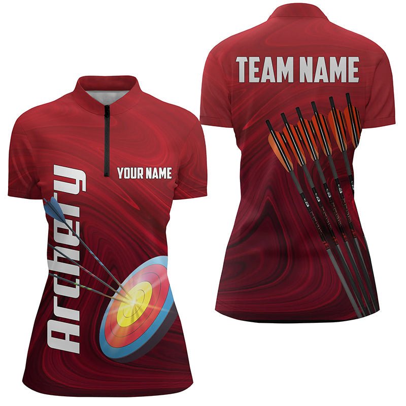 Personalisiertes Rotes Poloshirt für Herren & Damen - 3D Bogenschießen Pfeile Design - Geschenk für Bogenschützen V0719 - Climcat
