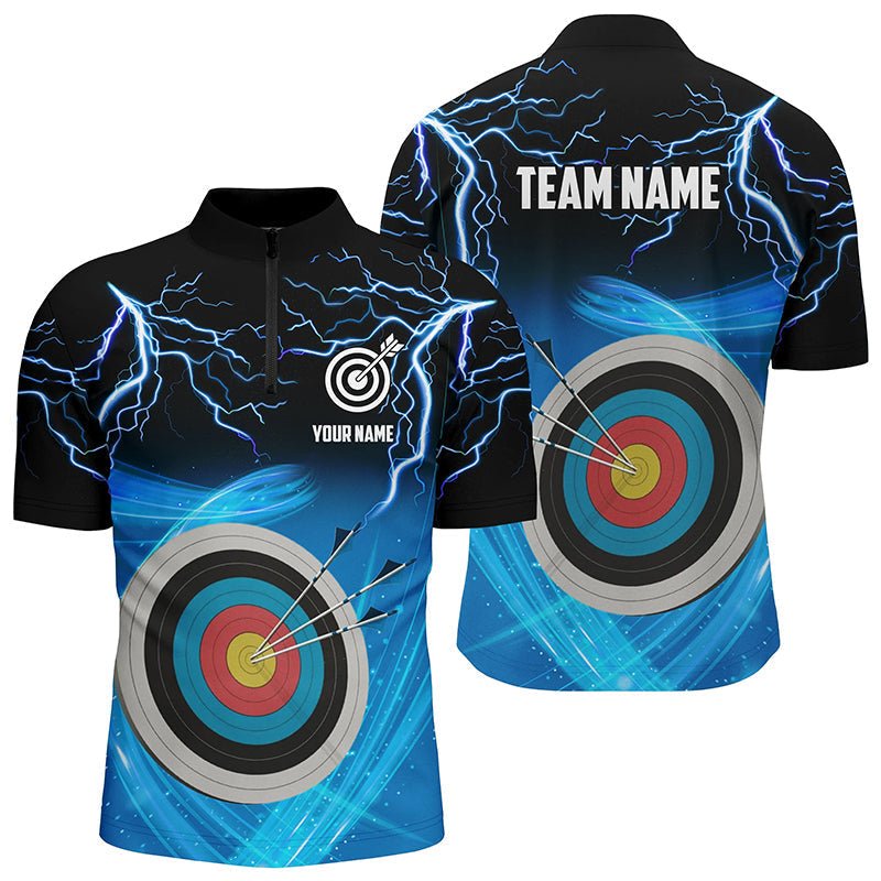 Poloshirt Bogenschießen Unisex | 3D Ziel Team Shirt Blau T0737 - Climcat