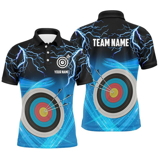 Poloshirt Bogenschießen Unisex | 3D Ziel Team Shirt Blau T0737 - Climcat