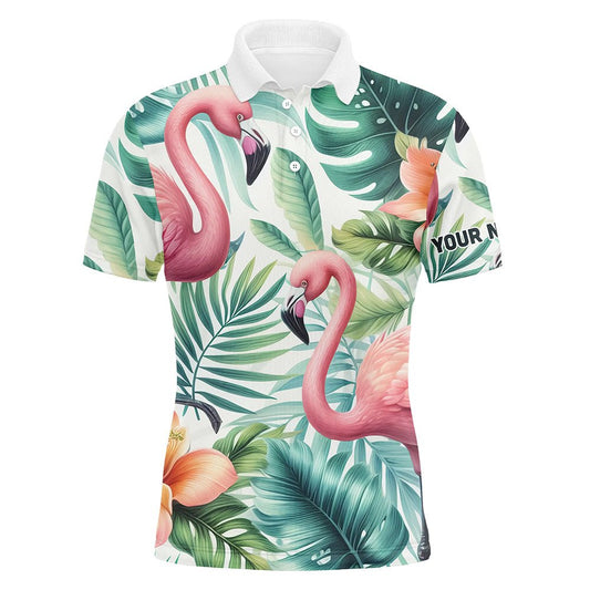 Rosa Flamingo Tropisches Muster Herren Golf Polo Shirt Maßgeschneiderte Golfshirts Für Männer Golfgeschenke L1310 - Climcat