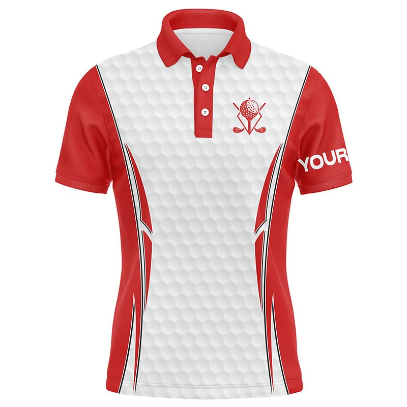 Rote und Weiße Golfbälle Herren Golf Polo Shirts Individuelle Golfbekleidung für Herren, Golfgeschenke für Männer N7341 - Climcat